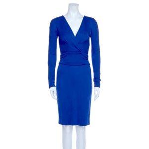 EUC Escada Dayna Cobalt Blue Sheath Dress Size 46, 185